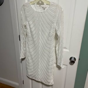 GB White Sequin Dress